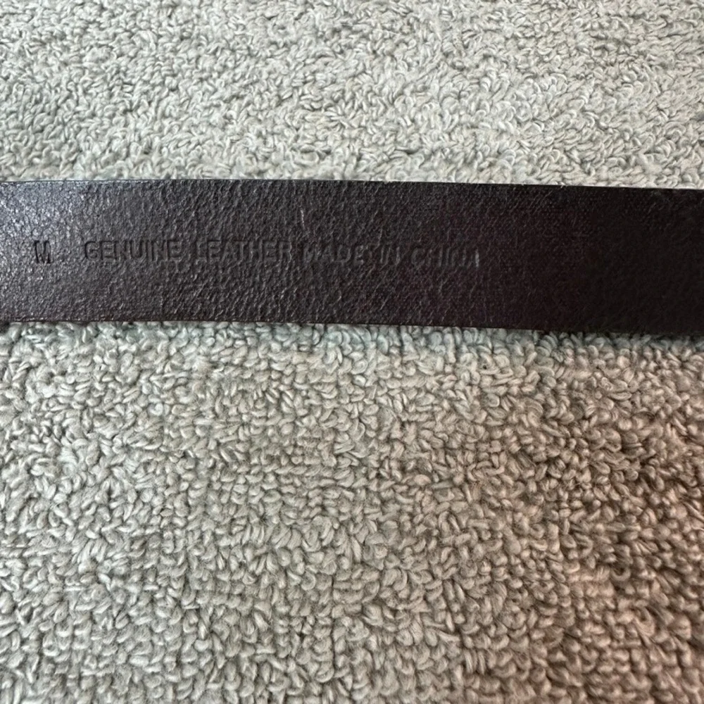 Steve Madden Womens Brown Leather Western Belt Turquoise Silver Buckle SM413 M